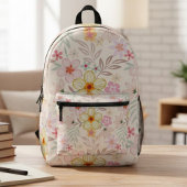 Boho chic backpack, Floral print backpack Bedruckter Rucksack