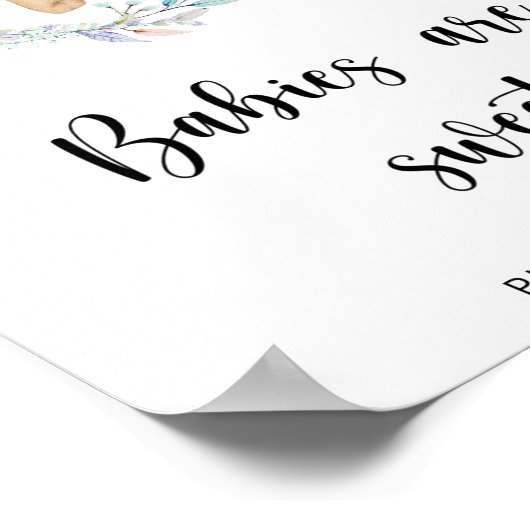 Boho chic Bären Babys sind süß Poster (Ecke)