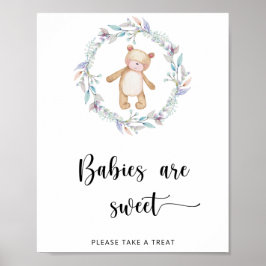 Boho chic Bären Babys sind süß Poster
