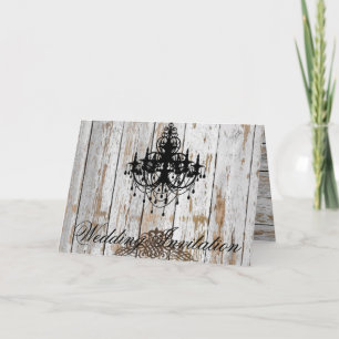 Boho-Chic-Barn-Holz-rustikale Landhochzeit Einladung