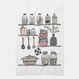 Boho Chic Bauernhaus Dekoration Korallen Pink Grün Geschirrtuch