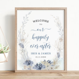 Boho Chic Beach Coastal Wedding Willkommen Poster