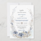 Boho Chic Beach Destination Hampton Wedding Einladung (Vorderseite)