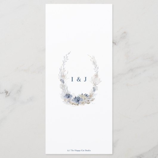 Boho Chic Beach Destination Hampton Wedding Menükarte (Rückseite)