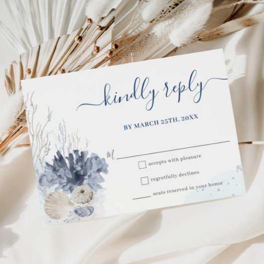 Boho chic Beach Hochzeit in Urlaubsort RSVP Card Karte