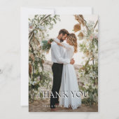 Boho Chic Beach Wedding Thank You Card with Floral Dankeskarte (Vorderseite)