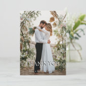 Boho Chic Beach Wedding Thank You Card with Floral Dankeskarte (Stehend Vorderseite)