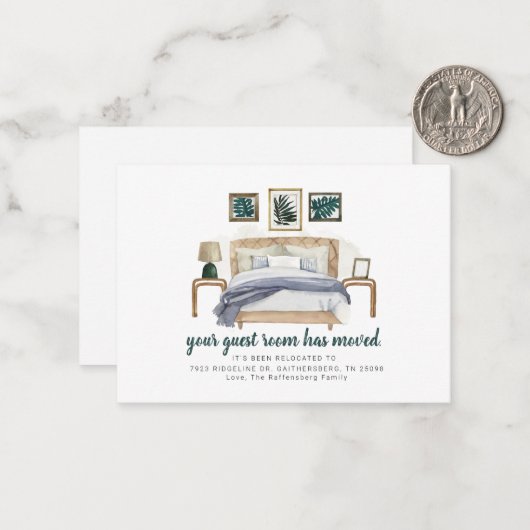 Boho Chic Bedroom Guest Room hat sich bewegend Mitteilungskarte (Vorderseite/Rückseite Beispiel)