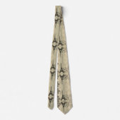 Boho Chic beige Damask Paris Eiffel Tower Krawatte (Rückseite)