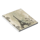 Boho Chic beige Damask Paris Eiffel Tower Notizblock (angewinkelt)
