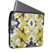 Boho chic black and gelb ikat tribal pattern laptopschutzhülle (Vorne Rechts)