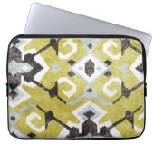 Boho chic black and gelb ikat tribal pattern laptopschutzhülle (Vorderseite)