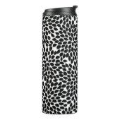 Boho Chic Black and White Abstrakt Floral Pattern Thermosbecher (Nach links gedreht)