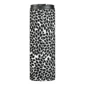 Boho Chic Black and White Abstrakt Floral Pattern Thermosbecher (Rückseite)