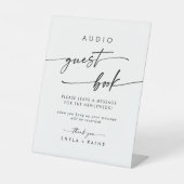 Boho Chic Black and White Audio Guestbook Wedding Sockelschild (Vorderseite)