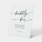 Boho Chic Black and White Bubbly Bar Wedding Sockelschild (Vorderseite)