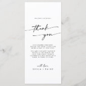 Boho Chic Black and White Danke und Hochzeit Menükarte (Rückseite)