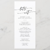 Boho Chic Black and White Danke und Hochzeit Menükarte (Vorderseite)