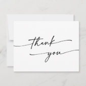 Boho Chic Black and White Flat Wedding Dankeskarte (Vorderseite)