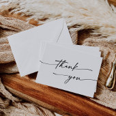 Boho Chic Black and White Flat Wedding Dankeskarte