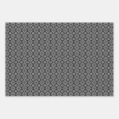 Boho Chic Black and White Floral Pattern Geschenkpapier Set (Vorderseite 2)