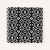 Boho Chic Black and White Floral Pattern Notizblock (Vorderseite)
