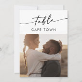 Boho Chic Black and White Foto Tischnummern (Vorderseite)