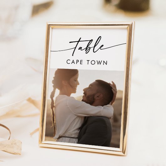 Boho Chic Black and White Foto Tischnummern