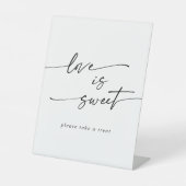 Boho Chic Black and White Liebe ist süße Hochzeit Sockelschild (Vorderseite)