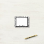 Boho Chic Black and White Modern Floral Mandala Post-it Klebezettel (Auf Schreibtisch)