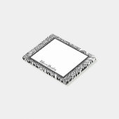 Boho Chic Black and White Modern Floral Mandala Post-it Klebezettel (angewinkelt)