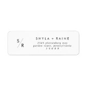 Boho Chic Black and White Monogram Address Labels (Vorne)