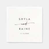 Boho Chic Black and White Monogram Wedding Napkins Serviette (Vorderseite)