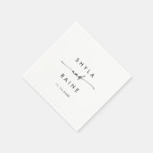 Boho Chic Black and White Monogram Wedding Napkins Serviette (Ecke)