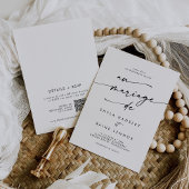 Boho Chic Black and White QR Code Französische Hoc Einladung