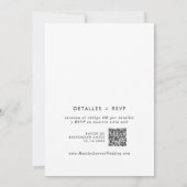 Boho Chic Black and White QR Code Spanische Hochze Einladung (Rückseite)