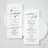 Boho Chic Black and White Tea Length Wedding Programm