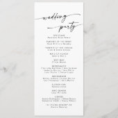 Boho Chic Black and White Tea Length Wedding Programm (Rückseite)