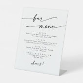 Boho Chic Black and White Wedding Bar Sockelschild (Vorderseite)