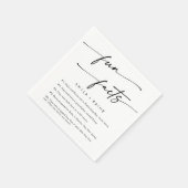 Boho Chic Black and White Wedding Fun Fakt Napkins Serviette (Ecke)