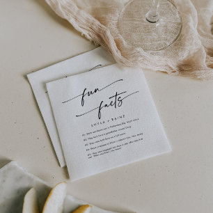 Boho Chic Black and White Wedding Fun Fakt Napkins Serviette