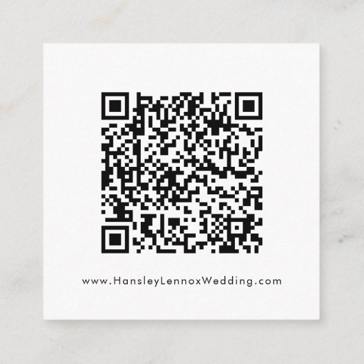 Boho Chic Black and White Wedding QR Code UAWG Begleitkarte (Rückseite)