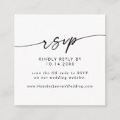 Boho Chic Black and White Wedding QR Code UAWG Begleitkarte (Vorderseite)