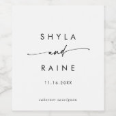 Boho Chic Black and White Wedding Wine Labels Weinetikett (Einzelnes Label)