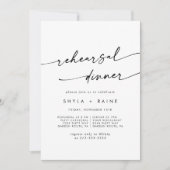 Boho Chic Black and White Wedsal Rehearsal Dinner Einladung (Vorderseite)