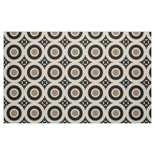 Boho Chic Black & Beige Geometric Pattern Stoff (Fat Quarter (45,7 x 55,9 cm))