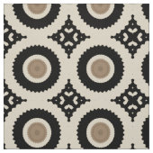 Boho Chic Black & Beige Geometric Pattern Stoff (Muster)