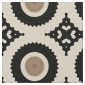 Boho Chic Black & Beige Geometric Pattern Stoff (Nahaufnahme)