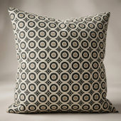 Boho Chic Black & Beige Geometric Pattern Stoff