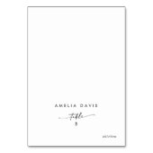 Boho Chic Black und White Guest Name Platzkarten Tischnummer (Vorderseite)